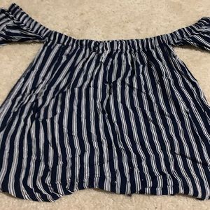Stripped over the shoulder button up top.